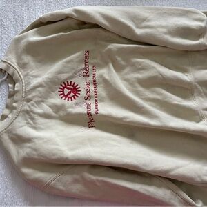 Beige Sweatshirt with Red Graphic